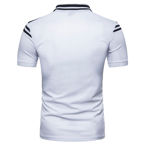 Κομψό ανδρικό μπλουζάκι με λευκό και μαύρο χρώμα με γιακά