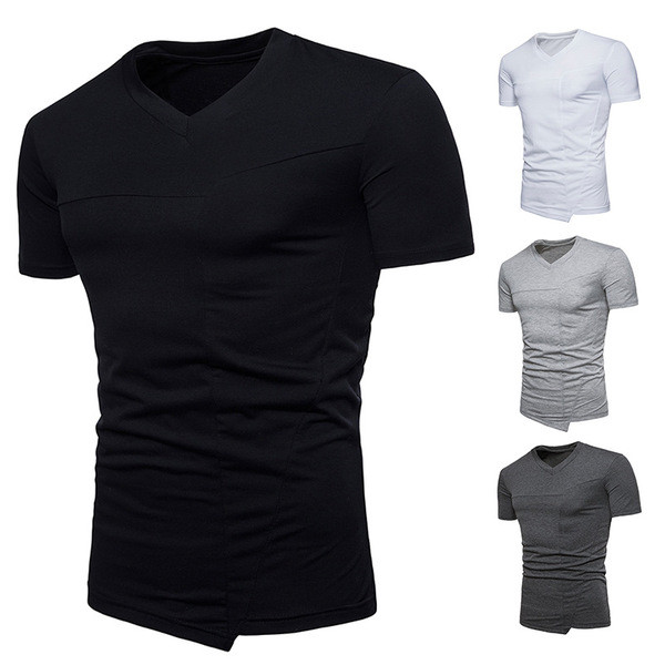 Μοντέρνο ανδρικό T-shirt με  κοντό μανίκι T-shirt σε τέσσερα χρώματα