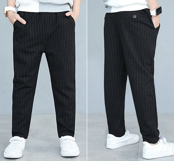 Pantaloni eleganti pentru copii cu dungi negru