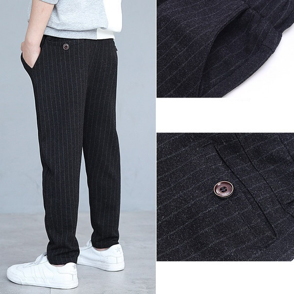 Pantaloni eleganti pentru copii cu dungi negru