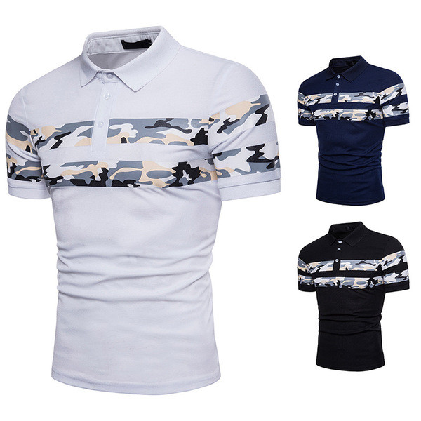 Férfi póló gombokkal és gallérral három színben