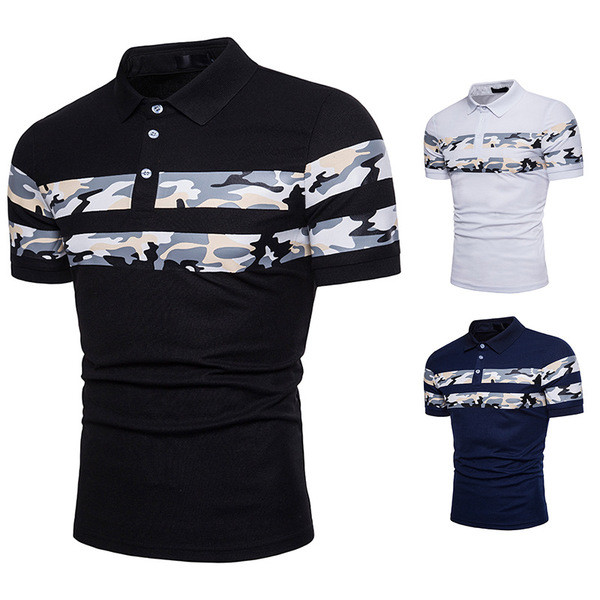 Férfi póló gombokkal és gallérral három színben