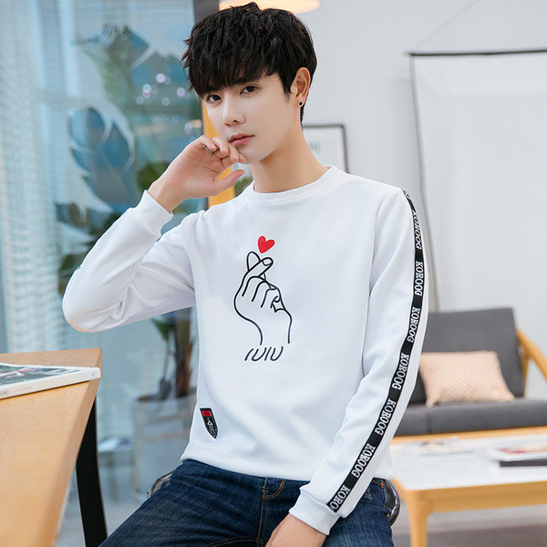 Bluză casual pentru bărbați cu aplicație și inscripții în patru culori