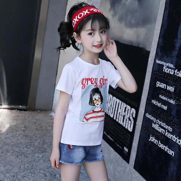 Bluză casual pentru copii pentru fete cu mâneci scurte