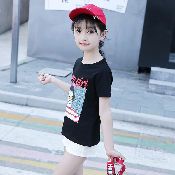 Bluză casual pentru copii pentru fete cu mâneci scurte