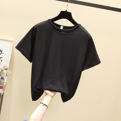 Modern női póló fekete színben, flitteres díszítéssel