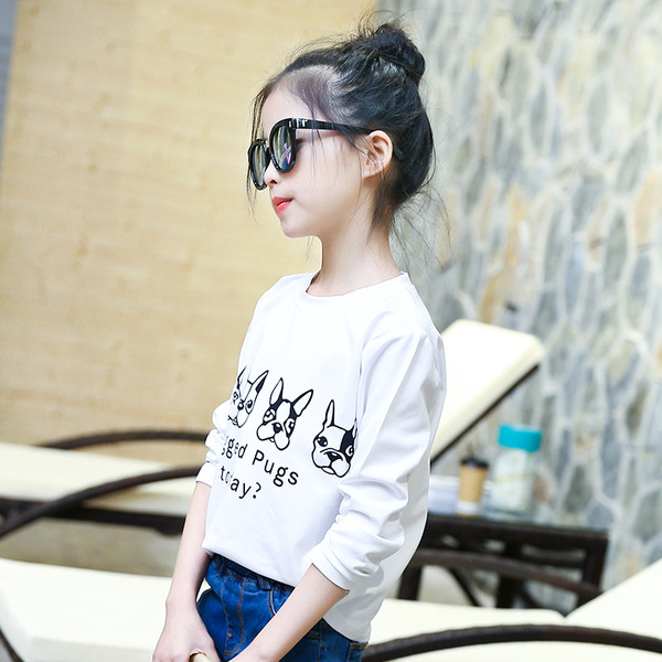 Fehér és rózsaszín színű, hosszú ujjú gyerekblúz lányoknak