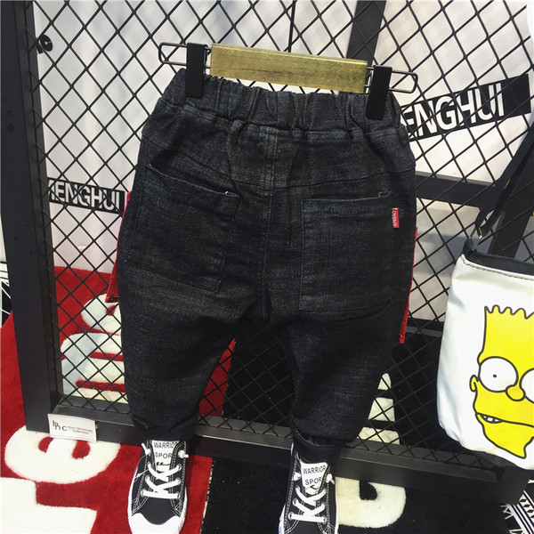 Blugi moderni pentru copii pentru baieti cu buzunare si inscriptii