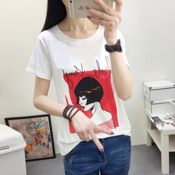 Tricou casual dama cu aplicare de culoare in alb si negru