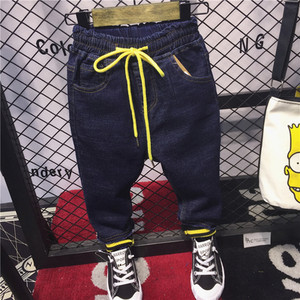 Blugi casual copii elastici cu sireturi in doua culori