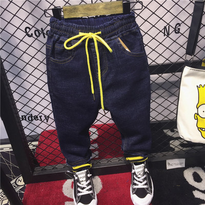 Blugi casual copii elastici cu sireturi in doua culori