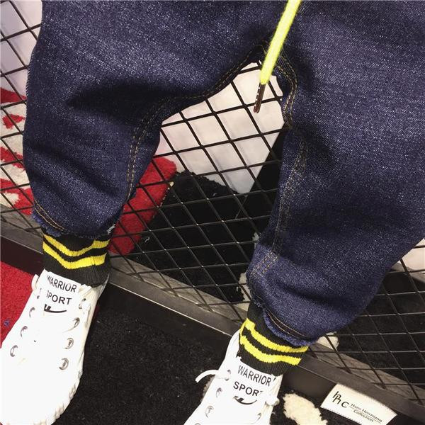 Blugi casual copii elastici cu sireturi in doua culori