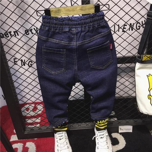 Blugi casual copii elastici cu sireturi in doua culori