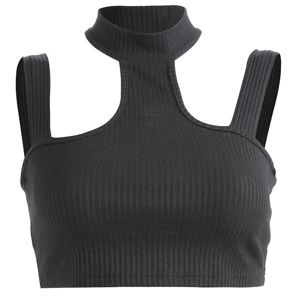 Rövid női felső fekete színben