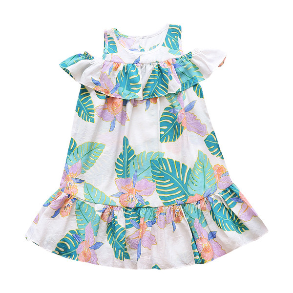 Gyerekruha lányoknak fehér színben, virágos motívumokkal