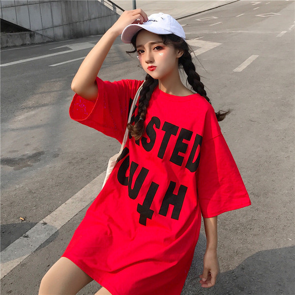 Γυναικείο μπλουζάκι  με μακριά μανίκια σε κόκκινο και κίτρινο χρώμα