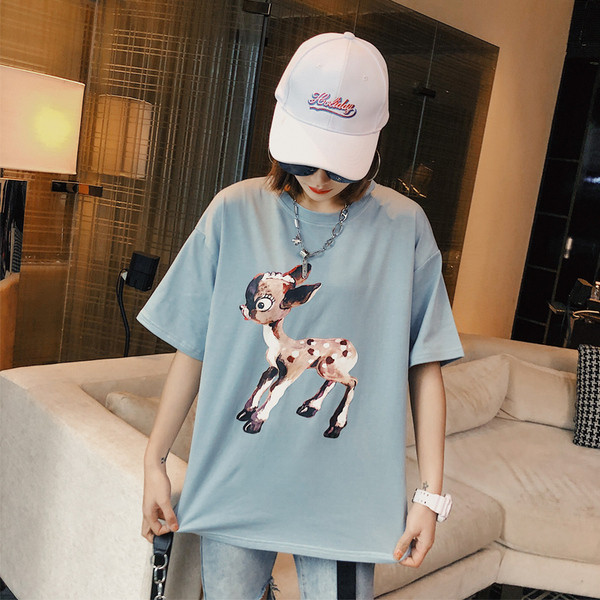 Tricou casual dama cu aplicare de culoare in mai multe culori