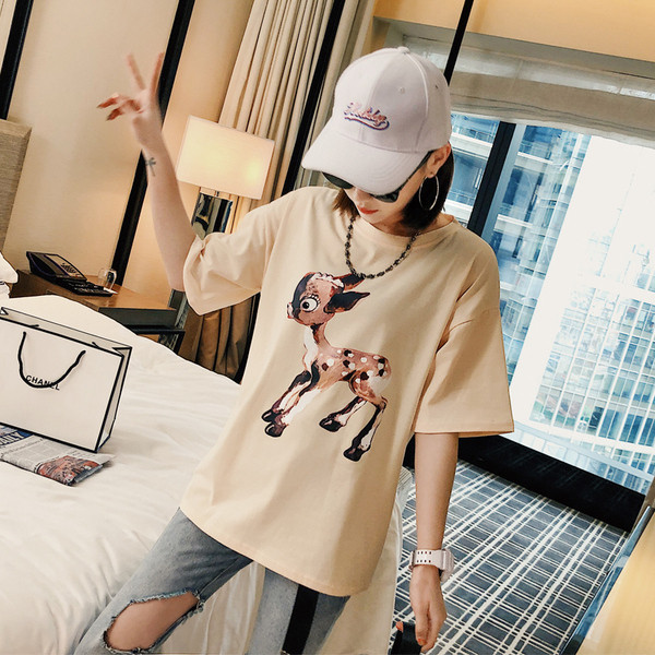 Tricou casual dama cu aplicare de culoare in mai multe culori