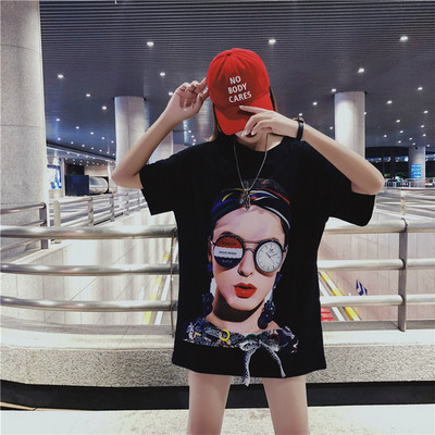 Modern női póló O-nyakú és színes rátéttel