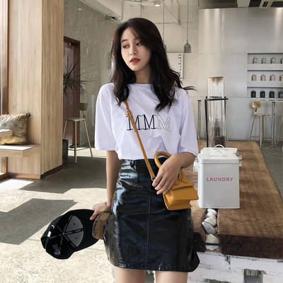 Modern női póló O-nyakú és színes rátéttel