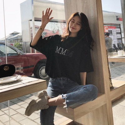 Modern női póló O-nyakú és színes rátéttel