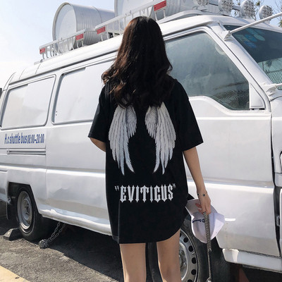 Modern női póló O-nyakú és színes rátéttel