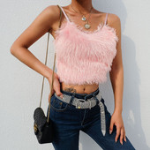 Модерен дамски потник с тънки презрамки в розов цвят