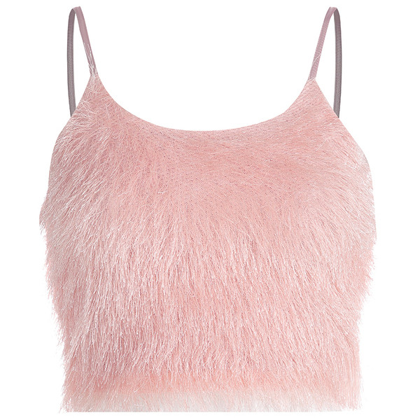 Модерен дамски потник с тънки презрамки в розов цвят