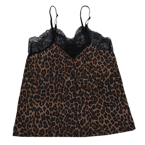 Modern női felső leopárd mintával és csipkével, két színben