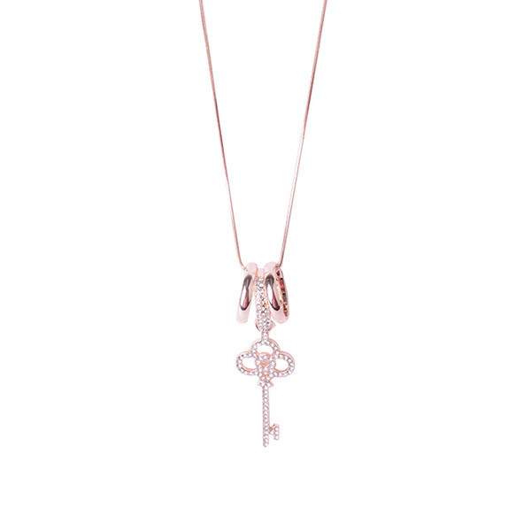 Colier de dama cu pietre decorative si pandantiv cheie