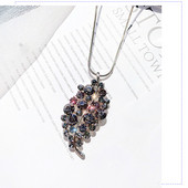 Női nyaklánc díszkövekkel ezüst és fekete színben