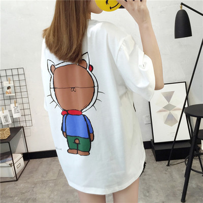 Lezser női póló színes rátéttel a hátán több színben