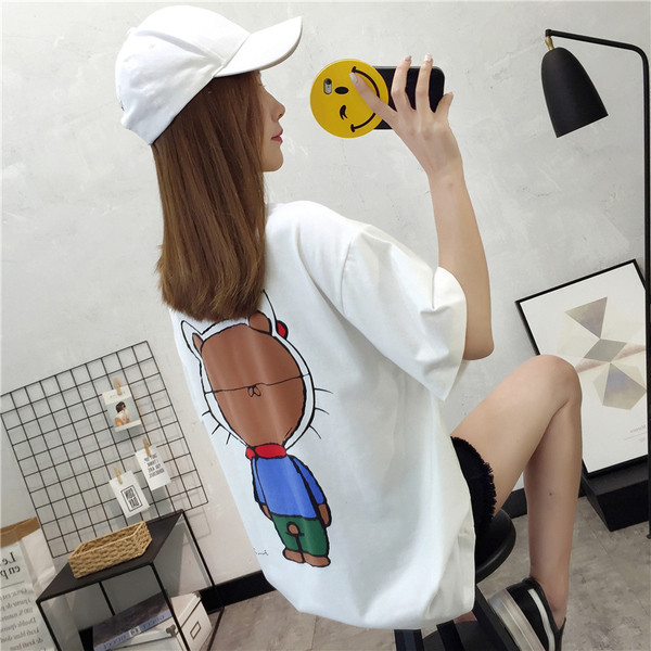 Lezser női póló színes rátéttel a hátán több színben