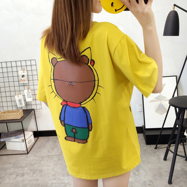 Lezser női póló színes rátéttel a hátán több színben