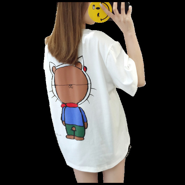 Lezser női póló színes rátéttel a hátán több színben