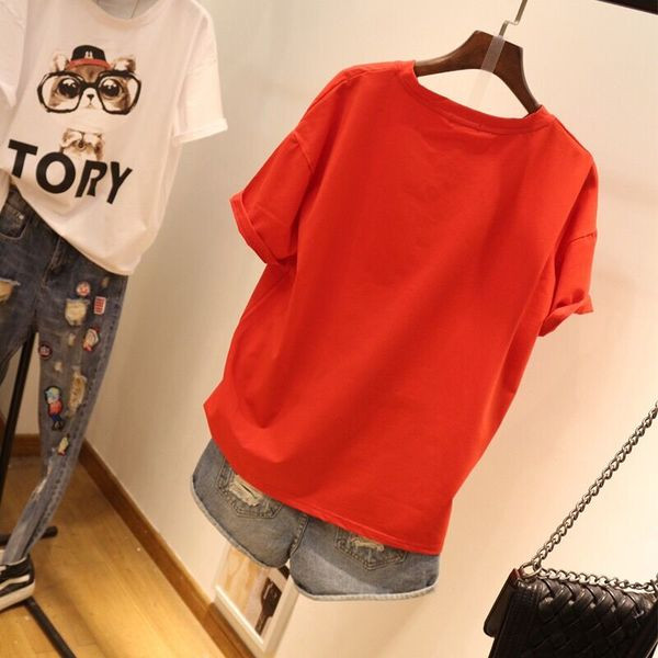 Καθημερινό  γυναικείο t-shirt με πολύχρωμη εφαρμογή σε διάφορα χρώματα