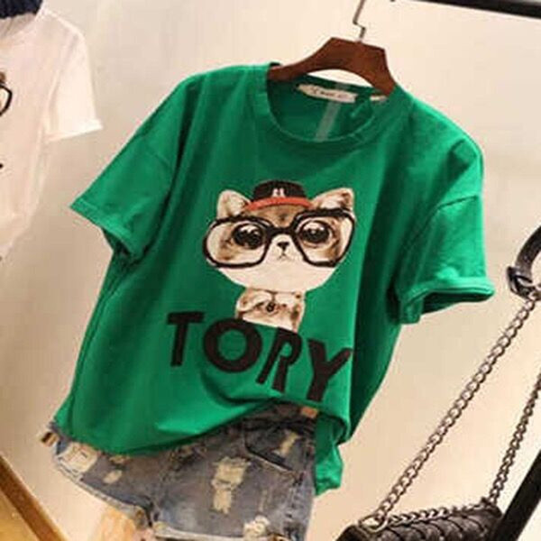 Καθημερινό  γυναικείο t-shirt με πολύχρωμη εφαρμογή σε διάφορα χρώματα