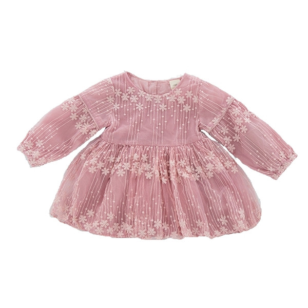 Gyerekruha hímzéssel, csipkével és hosszú ujjal