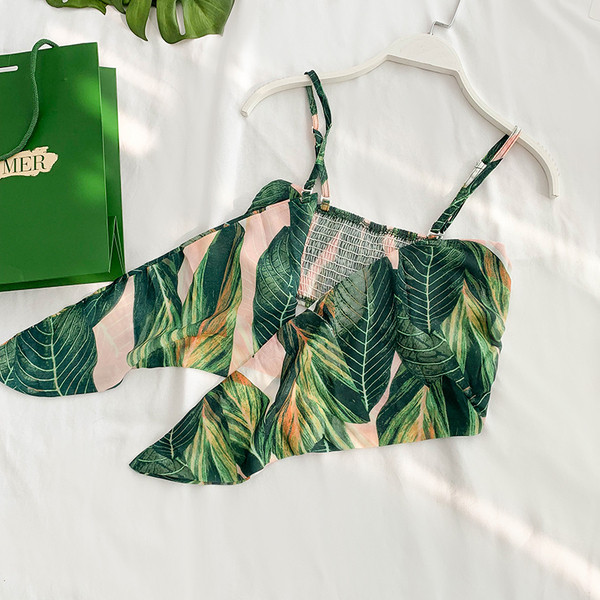 Set de vară pentru femei cu motive florale, inclusiv top și pantaloni scurți