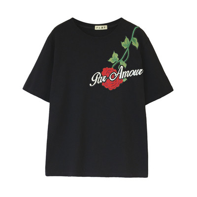 Tavaszi női póló színes hímzéssel, három színben