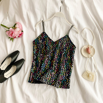 Maieu modern de dama cu paiete in doua culori