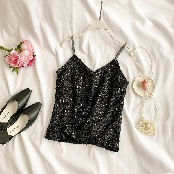 Maieu modern de dama cu paiete in doua culori