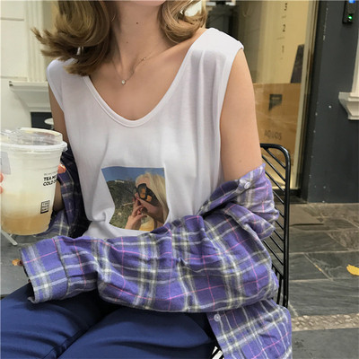 Καθημερινό γυναικείο αμάνικο με φαρδιές λουριά ώμου σε τρία χρώματα