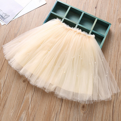 Κομψή παιδική φούστα σε διάφορα χρώματα με τούλι και πέρλες