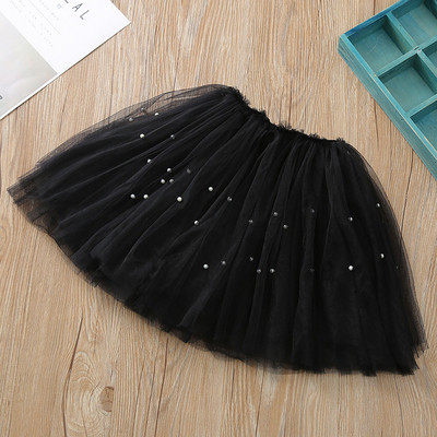 Κομψή παιδική φούστα σε διάφορα χρώματα με τούλι και πέρλες