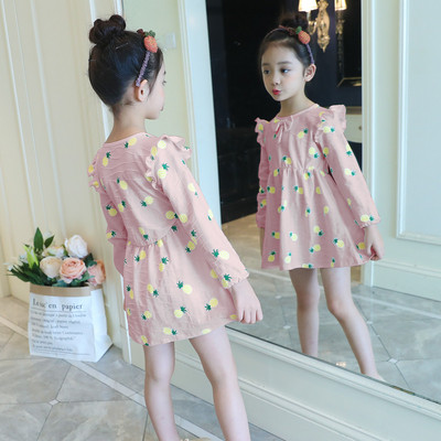 Rochie de copii moderna pentru fete in trei culori cu motive florale si panglica