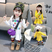 Rochie sport-casual pentru copii in doua culori cu inscriptie