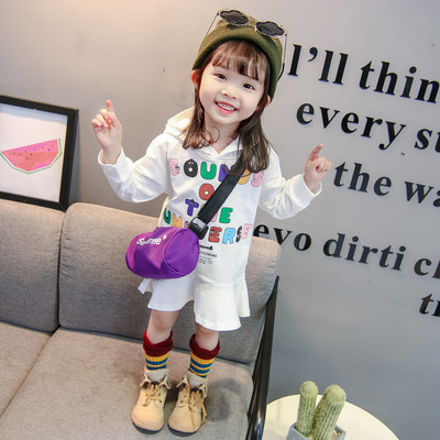 Rochie sport-casual pentru copii in doua culori cu inscriptie