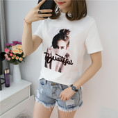 Γυναικέια  μπλούζα με έγχρωμο κέντημα και επιγραφή σε μαύρο, λευκό και καφέ χρώμα