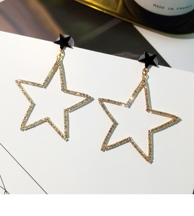 Cercei de dama cu pietre decorative din aur si argint